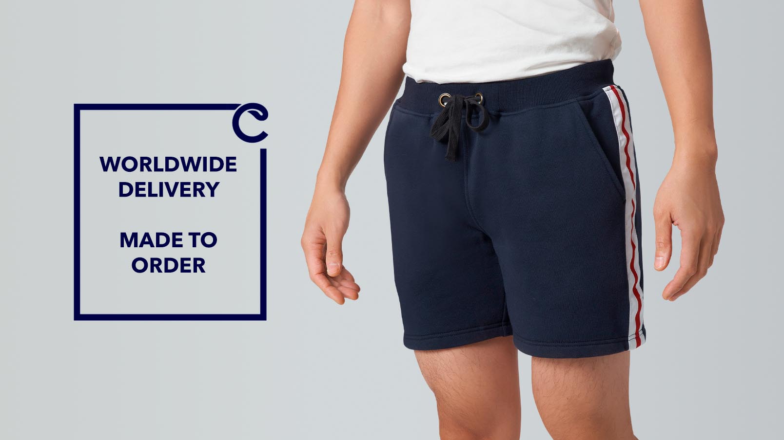 Mens pocketless clearance shorts